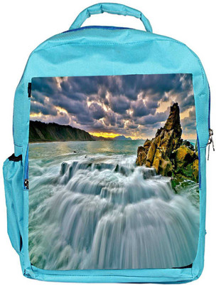 

Snoogg Eco Friendly Canvas Waterfall Nature Designer Backpack Rucksack School Travel Unisex Casual Canvas Bag Bookbag Satchel 5 L Backpack(Blue)