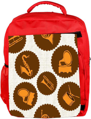 Snoogg Eco Friendly Canvas Gramophone Designer Backpack Rucksack School Travel Unisex Casual Canvas Bag Bookbag Satchel 5 L Backpack(Red)