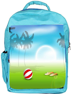 

Snoogg Eco Friendly Canvas Abstract Summer Background Backpack Rucksack School Travel Unisex Casual Canvas Bag Bookbag Satchel 5 L Backpack(Blue)