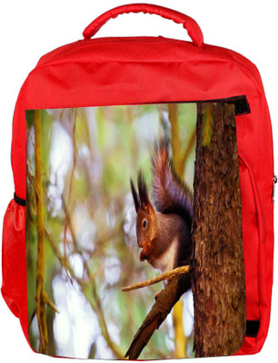 

Snoogg Eco Friendly Canvas Squarril Designer Backpack Rucksack School Travel Unisex Casual Canvas Bag Bookbag Satchel 5 L Backpack(Red)