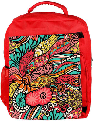 

Snoogg Eco Friendly Canvas Vector Seamless Texture With Abstract Flowers Endless Background Ethnic Sea Backpack Rucksack School Travel Unisex Casual Canvas Bag Bookbag Satchel 5 L Backpack(Red)