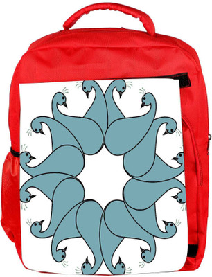 

Snoogg Eco Friendly Canvas Flourish Bird Faces Backpack Rucksack School Travel Unisex Casual Canvas Bag Bookbag Satchel 5 L Backpack(Red)