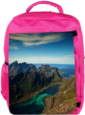

Snoogg Eco Friendly Canvas River Side Mountain Designer Backpack Rucksack School Travel Unisex Casual Canvas Bag Bookbag Satchel 5 L Backpack(Pink)