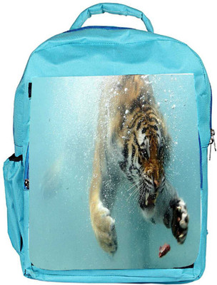

Snoogg Eco Friendly Canvas Amazing Tiger Shark Designer Backpack Rucksack School Travel Unisex Casual Canvas Bag Bookbag Satchel 5 L Backpack(Blue)