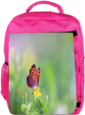 

Snoogg Eco Friendly Canvas Buterfly In Small Flower Designer Backpack Rucksack School Travel Unisex Casual Canvas Bag Bookbag Satchel 5 L Backpack(Pink)