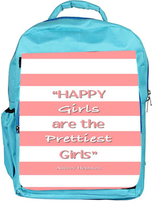 

Snoogg Eco Friendly Canvas Happy Girls Are The Prettiest Girls Backpack Rucksack School Travel Unisex Casual Canvas Bag Bookbag Satchel 5 L Backpack(Blue)