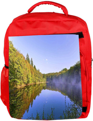 

Snoogg Eco Friendly Canvas River And Forest Designer Backpack Rucksack School Travel Unisex Casual Canvas Bag Bookbag Satchel 5 L Backpack(Red)