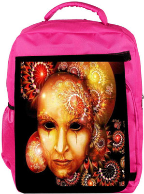 

Snoogg Eco Friendly Canvas Fractal Mask 2777 Backpack Rucksack School Travel Unisex Casual Canvas Bag Bookbag Satchel 5 L Backpack(Pink)