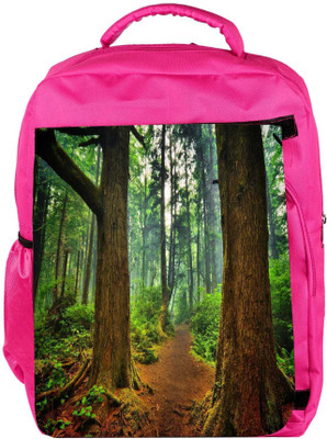 

Snoogg Eco Friendly Canvas Patternd Forest Designer Backpack Rucksack School Travel Unisex Casual Canvas Bag Bookbag Satchel 5 L Backpack(Pink)