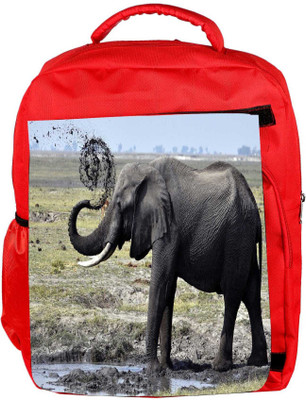 

Snoogg Eco Friendly Canvas Elephant Walking Designer Backpack Rucksack School Travel Unisex Casual Canvas Bag Bookbag Satchel 5 L Backpack(Red)