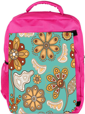 

Snoogg Eco Friendly Canvas Colorful Floral Seamless Pattern In Cartoon Style Seamless Pattern Backpack Rucksack School Travel Unisex Casual Canvas Bag Bookbag Satchel 5 L Backpack(Pink)