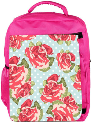 

Snoogg Eco Friendly Canvas Beautiful Seamless Rose Pattern With Blue Polka Dot Background Backpack Rucksack School Travel Unisex Casual Canvas Bag Bookbag Satchel 5 L Backpack(Pink)