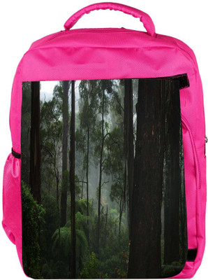 

Snoogg Eco Friendly Canvas Early Morning Forest Designer Backpack Rucksack School Travel Unisex Casual Canvas Bag Bookbag Satchel 5 L Backpack(Pink)