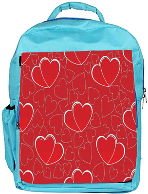 

Snoogg Eco Friendly Canvas White Heart Red Pattern Designer Backpack Rucksack School Travel Unisex Casual Canvas Bag Bookbag Satchel 5 L Backpack(Blue)