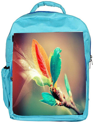 

Snoogg Eco Friendly Canvas Colorful Leaves Digital Art Designer Backpack Rucksack School Travel Unisex Casual Canvas Bag Bookbag Satchel 5 L Backpack(Blue)