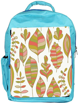 

Snoogg Eco Friendly Canvas Colorful Leaves White Designer Backpack Rucksack School Travel Unisex Casual Canvas Bag Bookbag Satchel 5 L Backpack(Blue)