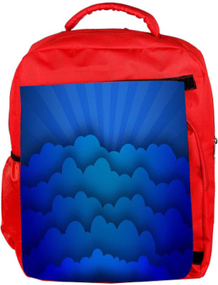 

Snoogg Eco Friendly Canvas Blue Clouds Designer Backpack Rucksack School Travel Unisex Casual Canvas Bag Bookbag Satchel 5 L Backpack(Red)