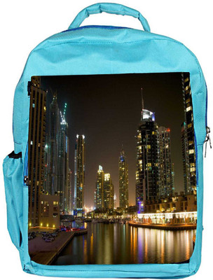 

Snoogg Eco Friendly Canvas Evening View Of Buildings Designer Backpack Rucksack School Travel Unisex Casual Canvas Bag Bookbag Satchel 5 L Backpack(Blue)