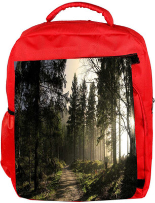 

Snoogg Eco Friendly Canvas Forest Pathway Designer Backpack Rucksack School Travel Unisex Casual Canvas Bag Bookbag Satchel 5 L Backpack(Red)