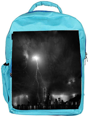 

Snoogg Eco Friendly Canvas Black Thunder Designer Backpack Rucksack School Travel Unisex Casual Canvas Bag Bookbag Satchel 5 L Backpack(Blue)