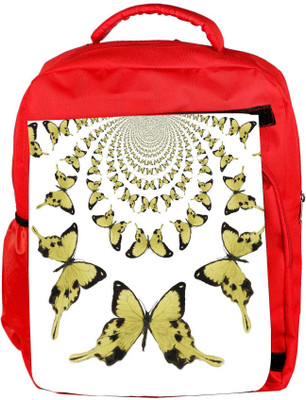 

Snoogg Eco Friendly Canvas Kaleidoscopic Butterflies Backpack Rucksack School Travel Unisex Casual Canvas Bag Bookbag Satchel 5 L Backpack(Red)