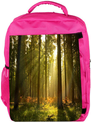 

Snoogg Eco Friendly Canvas Daylight Forest Designer Backpack Rucksack School Travel Unisex Casual Canvas Bag Bookbag Satchel 5 L Backpack(Pink)