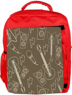 

Snoogg Eco Friendly Canvas Huitar And Mike Designer Backpack Rucksack School Travel Unisex Casual Canvas Bag Bookbag Satchel 5 L Backpack(Red)