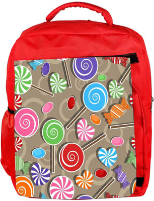 

Snoogg Eco Friendly Canvas Lollipop Designer Backpack Rucksack School Travel Unisex Casual Canvas Bag Bookbag Satchel 5 L Backpack(Red)