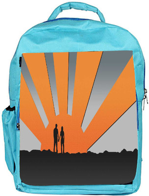 

Snoogg Eco Friendly Canvas Love Couple Designer Backpack Rucksack School Travel Unisex Casual Canvas Bag Bookbag Satchel 5 L Backpack(Blue)