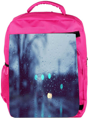 

Snoogg Eco Friendly Canvas Water Drops On The Window Designer Backpack Rucksack School Travel Unisex Casual Canvas Bag Bookbag Satchel 5 L Backpack(Pink)
