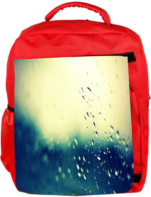 

Snoogg Eco Friendly Canvas Water Drops Designer Backpack Rucksack School Travel Unisex Casual Canvas Bag Bookbag Satchel 5 L Backpack(Red)