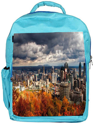 

Snoogg Eco Friendly Canvas Autumn Cityscapes Designer Backpack Rucksack School Travel Unisex Casual Canvas Bag Bookbag Satchel 5 L Backpack(Blue)