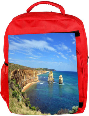 

Snoogg Eco Friendly Canvas Abstract Ocean View Designer Backpack Rucksack School Travel Unisex Casual Canvas Bag Bookbag Satchel 5 L Backpack(Red)