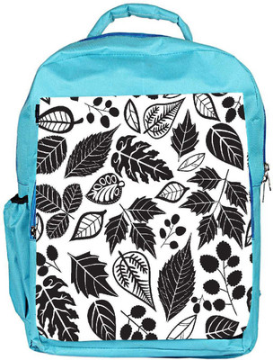 

Snoogg Eco Friendly Canvas Black Leaves Designer Backpack Rucksack School Travel Unisex Casual Canvas Bag Bookbag Satchel 5 L Backpack(Blue)