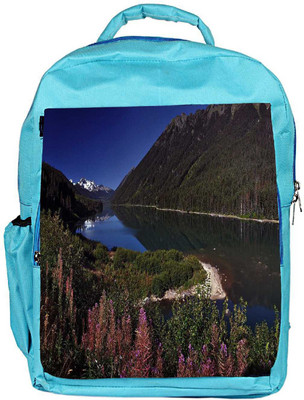 

Snoogg Eco Friendly Canvas Pink Flowers Designer Backpack Rucksack School Travel Unisex Casual Canvas Bag Bookbag Satchel 5 L Backpack(Blue)