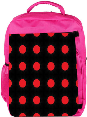 

Snoogg Eco Friendly Canvas Red Spots Black Pattern Designer Backpack Rucksack School Travel Unisex Casual Canvas Bag Bookbag Satchel 5 L Backpack(Pink)
