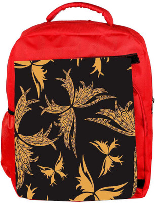 

Snoogg Eco Friendly Canvas Yellow Butterfly Black Pattern Designer Backpack Rucksack School Travel Unisex Casual Canvas Bag Bookbag Satchel 5 L Backpack(Red)