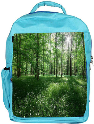 

Snoogg Eco Friendly Canvas White Flowers Designer Backpack Rucksack School Travel Unisex Casual Canvas Bag Bookbag Satchel 5 L Backpack(Blue)