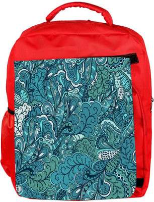

Snoogg Eco Friendly Canvas Abstract Green Leaves Designer Backpack Rucksack School Travel Unisex Casual Canvas Bag Bookbag Satchel 5 L Backpack(Red)