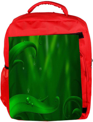

Snoogg Eco Friendly Canvas Green Long Leaves Designer Backpack Rucksack School Travel Unisex Casual Canvas Bag Bookbag Satchel 5 L Backpack(Red)