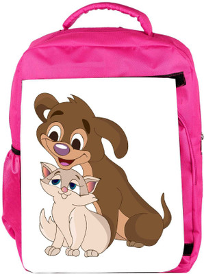 

Snoogg Eco Friendly Canvas Cat Backpack Rucksack School Travel Unisex Casual Canvas Bag Bookbag Satchel 5 L Backpack(Pink)