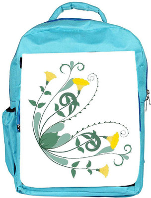 

Snoogg Eco Friendly Canvas Retro Floral Frame Corner Backpack Rucksack School Travel Unisex Casual Canvas Bag Bookbag Satchel 5 L Backpack(Blue)