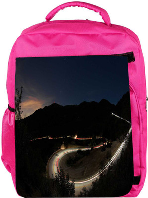 

Snoogg Eco Friendly Canvas Roads At Night Designer Backpack Rucksack School Travel Unisex Casual Canvas Bag Bookbag Satchel 5 L Backpack(Pink)