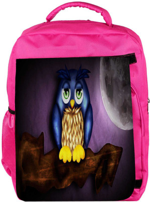 

Snoogg Eco Friendly Canvas Cute Owl Designer Backpack Rucksack School Travel Unisex Casual Canvas Bag Bookbag Satchel 5 L Backpack(Pink)