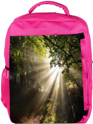 

Snoogg Eco Friendly Canvas Abstract Sunlight In Forest Designer Backpack Rucksack School Travel Unisex Casual Canvas Bag Bookbag Satchel 5 L Backpack(Pink)