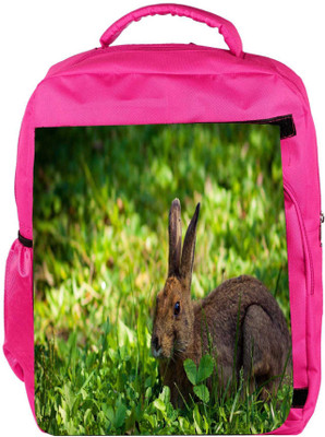 

Snoogg Eco Friendly Canvas Rabbit Sitting Designer Backpack Rucksack School Travel Unisex Casual Canvas Bag Bookbag Satchel 5 L Backpack(Pink)