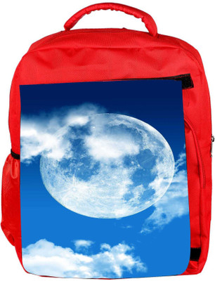 

Snoogg Eco Friendly Canvas Blue Sky Moon Backpack Rucksack School Travel Unisex Casual Canvas Bag Bookbag Satchel 5 L Backpack(Red)