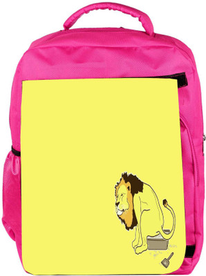 

Snoogg Eco Friendly Canvas The Lion On The Pot Designer Backpack Rucksack School Travel Unisex Casual Canvas Bag Bookbag Satchel 5 L Backpack(Pink)