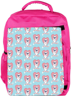 

Snoogg Eco Friendly Canvas Pugs And Kisses Cute Backpack Rucksack School Travel Unisex Casual Canvas Bag Bookbag Satchel 5 L Backpack(Pink)