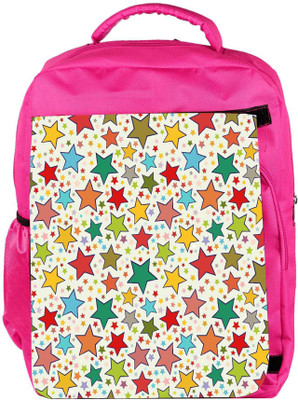 

Snoogg Eco Friendly Canvas Abstract Colorful Stars Designer Backpack Rucksack School Travel Unisex Casual Canvas Bag Bookbag Satchel 5 L Backpack(Pink)